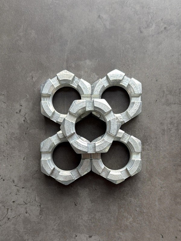 Гайка корончатая, прорезная низкая М30х1,5 ГОСТ 5919-73, класс прочности 8, покрытие цинк